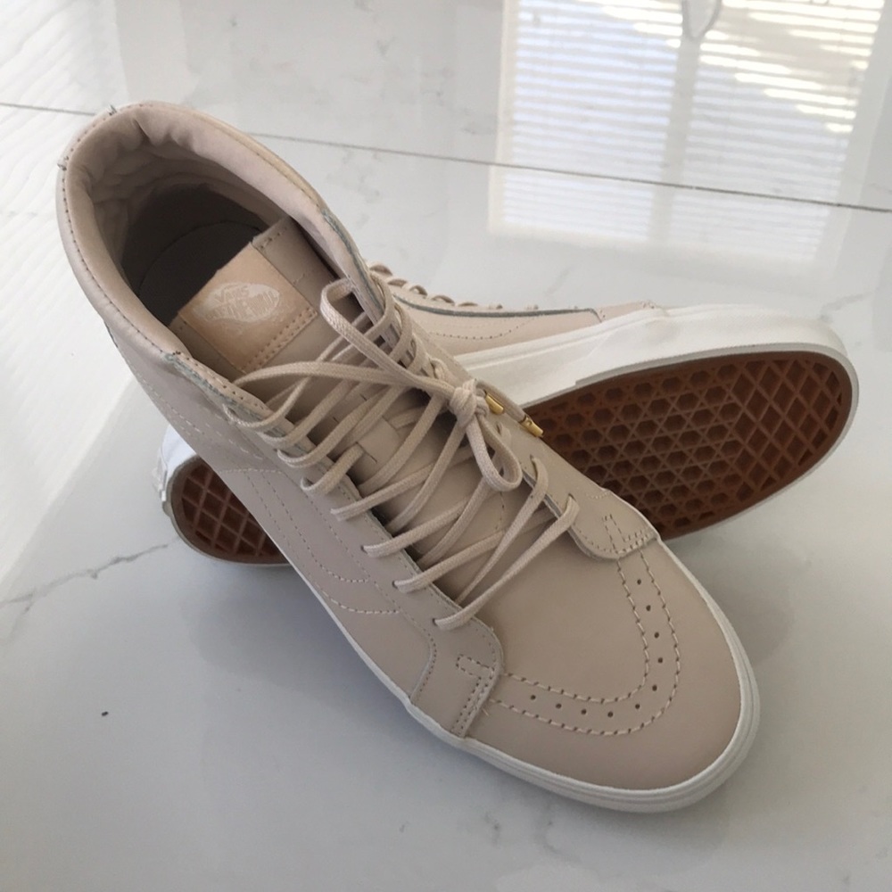VANS SK8-HI REISSUE DX LEATHER WHISPER PINK SHOES - Picture 15 of 16